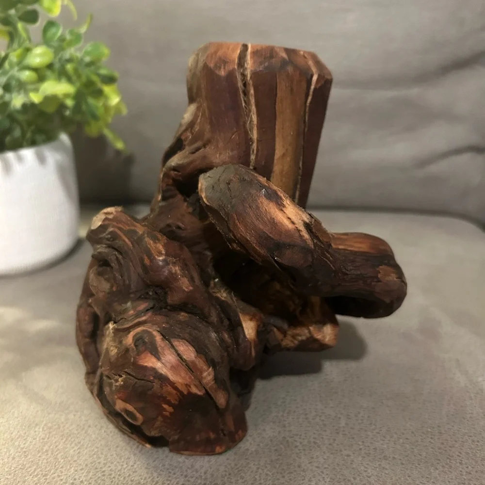 50%offw❤️ 8” redwood driftwood art sculpture handcrafted Signed Cam 3-23
